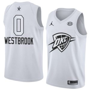 Maillot de basket-ball 2018 All-Star Thunder Russell Westbrook #0 Maillot Swingman blanc 63726