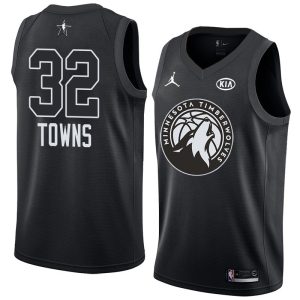 Maillot de basket-ball 2018 All-Star Timberwolves Karl-Anthony Towns #32 Maillot Swingman noir 63537