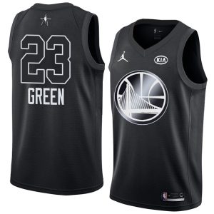 Maillot de basket-ball 2018 All-Star Warriors Draymond Green #23 Noir Swingman Jersey 63561