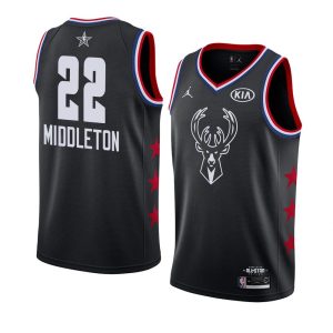 Maillot de basket-ball 2019 NBA All-Star Bucks Khris Middleton #22 Maillot Swingman noir 64217