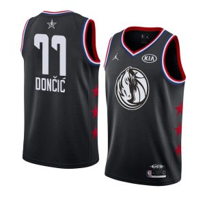Maillot de basket 2019 NBA All-Star Mavericks Luka Doncic #77 Noir Swingman Jersey Blanc 64169