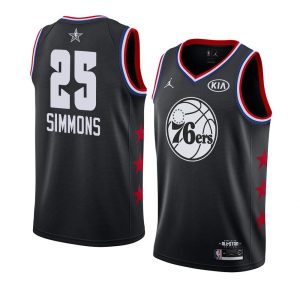 Maillot de basket 2019 NBA All-Star Philadelphia 76ers Ben Simmons #25 Noir Swingman Jersey Blanc 64193