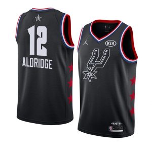 Maillot de basket-ball 2019 NBA All-Star Spurs LaMarcus Aldridge # 12 Maillot Swingman noir 64225