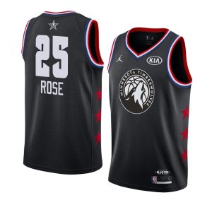Maillot de basket 2019 NBA All-Star Timberwolves Derrick Rose #25 Noir Swingman Jersey Rose 64161