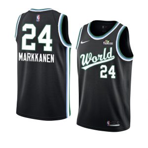 2019 Team USA Lauri Markkanen # 24 NBA Rising Star Noir Swingman Maillot de basket-ball 63444