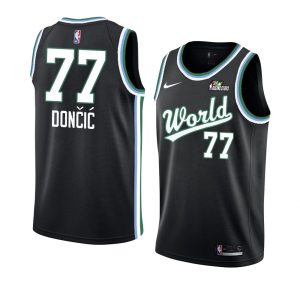 2019 Team USA Luka Doncic # 77 NBA Rising Star Noir Swingman Maillot de basket-ball 63460