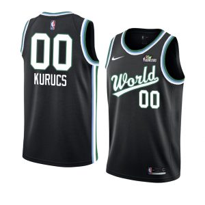2019 Team USA Rodions Kurucs # 00 NBA Rising Star Noir Swingman Maillot de basket-ball Marron 63436