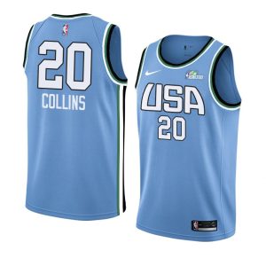 Maillot de basket-ball Swingman bleu NBA Rising Star John Collins # 20 de l'équipe mondiale 2019 63382