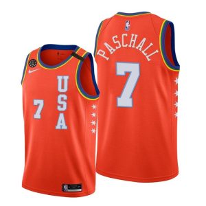 Maillot de basket-ball orange GSW Eric Paschall #7 NBA Rising Star USA 2020 63292