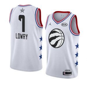 Maillot de basket-ball 2019 All-Star Raptors Kyle Lowry #7 blanc Swingman maillot 64554