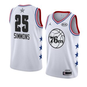 Maillot de basket-ball NBA All-Star Philadelphia 76ers 2019 Ben Simmons # 25 Maillot Swingman blanc 64562