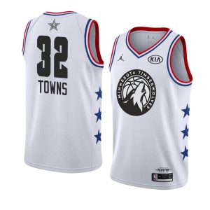 Maillot de basket-ball 2019 NBA All-Star Timberwolves Karl-Anthony Towns #32 Maillot Swingman blanc 64645