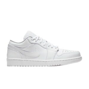 Air Jordan 1 Low Triple Blanc Tumbled Cuir 553558 130