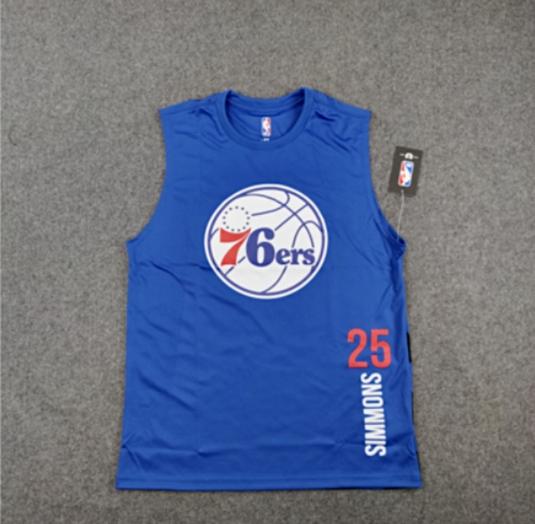 2020 Philadelphia Sixers 76 Simmons 25 Maillot Bleu Blanc 92440