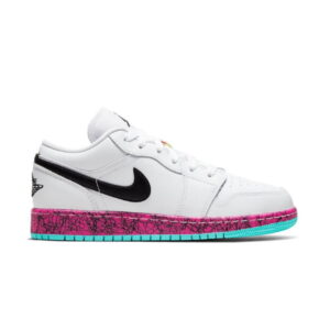 Air Jordan 1 Low Semelles intercalaires multicolores Blanc GS CV9548 100