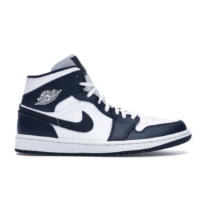 Air Jordan 1 Mid Blanc Métallisé Or Obsidian 554724 174