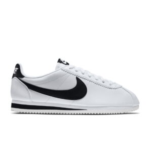 Baskets Wmns Nike Classic Cortez Cuir Blanc Noir (W) 807471 101