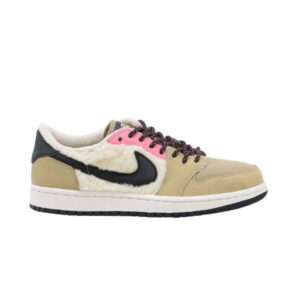 Baskets Wmns Air Jordan 1 Retro Low Fleece Parachute Beige Gris AQ0828 200