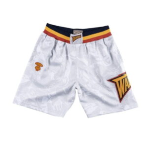 Short Aape x Mitchell & Ness Golden State Warriors blanc gris AAPSPM9380XXE