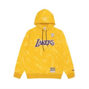Sweat à capuche Aape x Mitchell & Ness Los Angeles Lakers jaune orange AAPSWM9365XXE