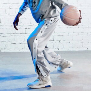 Pantalon de basket-ball 2020 B&OK Pantalon de basket-ball à boutons Gris Gris-Blanc 103981