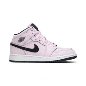 Air Jordan 1 Mid GS Baskets en mousse rose Noir 555112 601