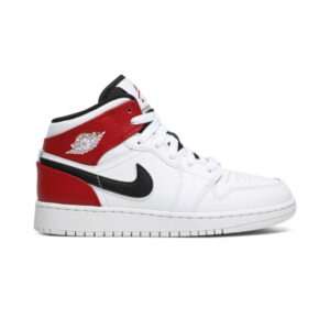 Air Jordan 1 Mid GS Blanc Noir Gym Rouge 554725 116