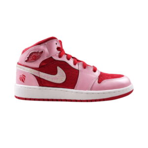 Air Jordan 1 Mid Premium GS Saint Valentin Baskets Rouge 579748 607