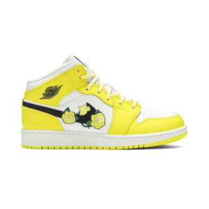 Air Jordan 1 Mid SE GS Rose Patch – Dynamic Jaune Bleu av5174 700