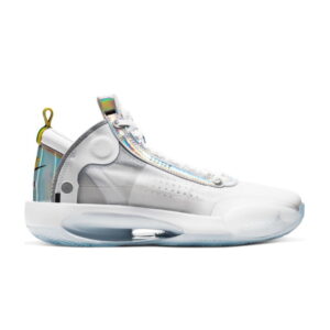 Air Jordan 34 Blanc Métallisé Argent GS Baskets BQ3384 101