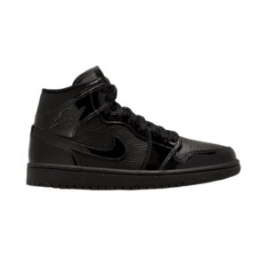 Femme Air Jordan 1 Mid Patent Triple Noir BQ6472 003