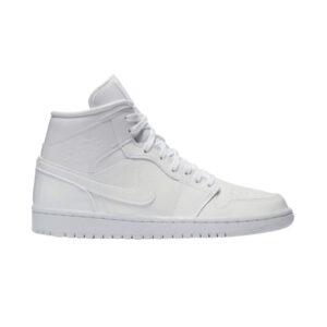 Femme Air Jordan 1 Mid Brevet Triple Blanc BQ6472 111