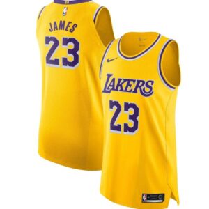 Maillot de basket-ball 2019-20 Nike LeBron James Lakers Or Maillot authentique Icon Edition 125557