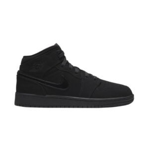 Air Jordan 1 Mid GS Triple Noir 554725 056