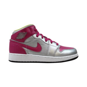 Air Jordan 1 Mid Métallique Argent Fusion Rose 555112 037
