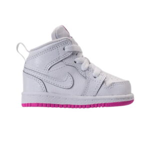 Air Jordan 1 Mid TD Fuchsia Blast Baskets Blanc 644507 100