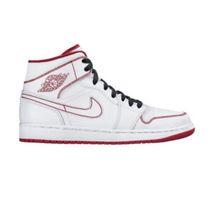 Air Jordan 1 Retro Mid GS Blanc Gym Rouge 554725 103