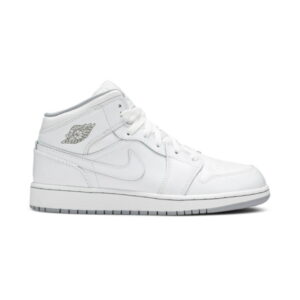 Air Jordan 1 Retro Mid GS Blanc Loup Gris 554725 112