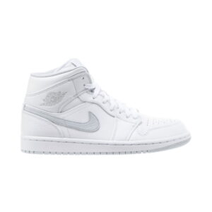 Air Jordan 1 Retro Mid Blanc Platine Baskets 554724 108