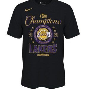 T-shirt des vestiaires des champions NBA des Los Angeles Lakers 2020, bleu 195246035333
