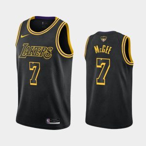 Finales NBA 2020 Bound Lakers JaVale McGee # 7 Maillot de basket-ball Kobe Tribute City noir 130218