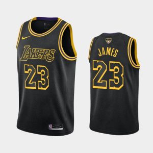 Finales NBA 2020 Bound Lakers LeBron James # 23 Noir Kobe Tribute City Maillot de basket-ball 130173