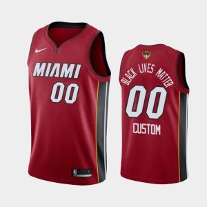 Maillot de basket-ball personnalisé 2020 NBA Finals Bound Miami Heat # 00 Rouge BLM Statement Jaune 130391