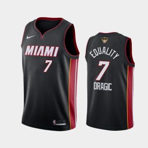 Maillot de basket-ball 2020 NBA Finals Bound Miami Heat Goran Dragic #7 Noir Equality Icon Blanc 130399