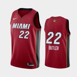 2020 NBA Finals Bound Miami Heat Jimmy Butler # 22 Red Social Justice Statement Maillot de basket-ball Noir 130358