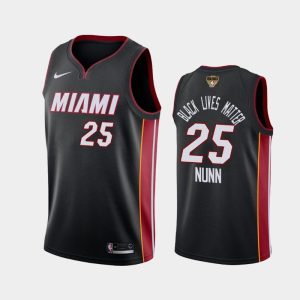 Maillot de basket-ball 2020 NBA Finals Bound Miami Heat Kendrick Nunn #25 Noir BLM Icon 131624