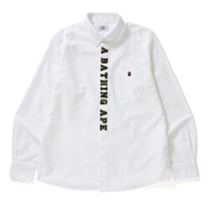 Chemise BAPE 1st Camo Applique Oxford Bd Chemise Blanc Blanc 153222