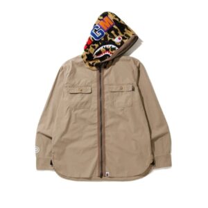 Chemise BAPE 1st Camo Shark Sweat à capuche Beige 154833