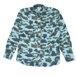 BAPE Chemise boutonnée à imprimé camouflage Bleu 154677