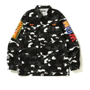 BAPE City Camo Shark Army Chemise Noir Blanc 154743